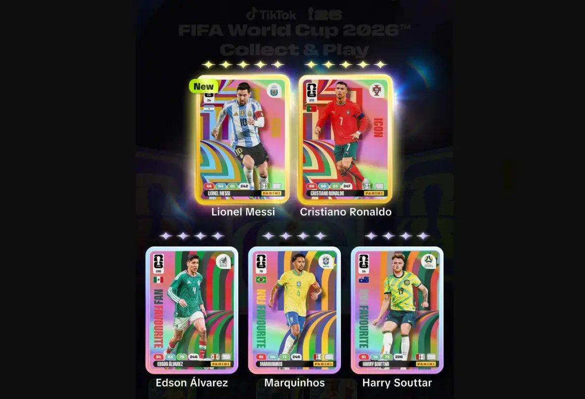 TikTok und Panini digitalisieren WM-Sammelkarten und schaffen neues Fan-Erlebnis