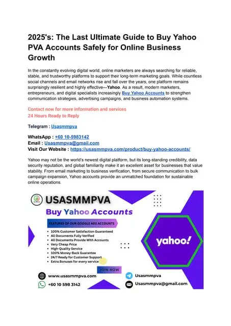 Yahoo PVA Accounts: Effiziente Lösung für digitale Geschäftsprozesse