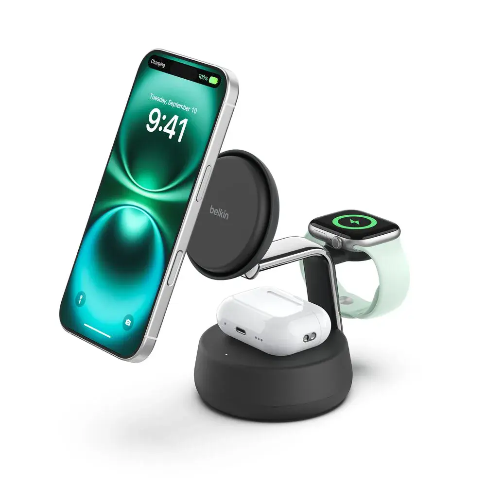 Belkin Ladestation: Praktische 3‑in‑1‑Lösung für iPhone, Apple Watch und AirPods am Nachttisch